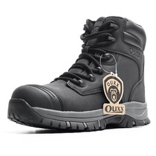 Work Boots for Men, Steel Toe Safety Boots with Side YKK Zipper, Waterproof L...