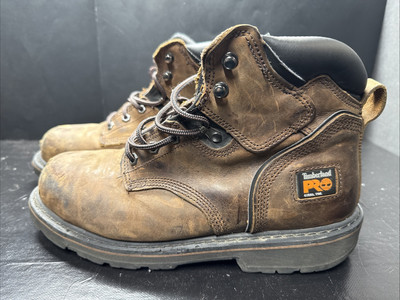 Timberland PRO 6'' Steel-Toe Work Boot Brown Men Size 10W Preowned
