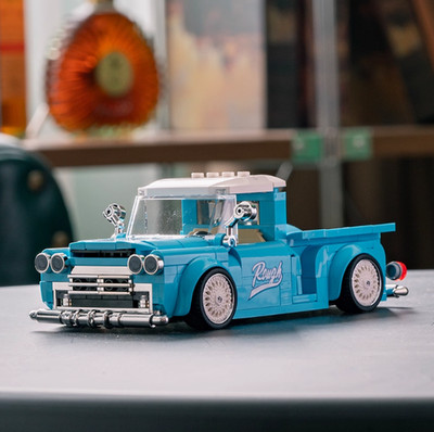 POWERBLOCK PB8840  Assembled Building Blocks Toy With Container Blue Car