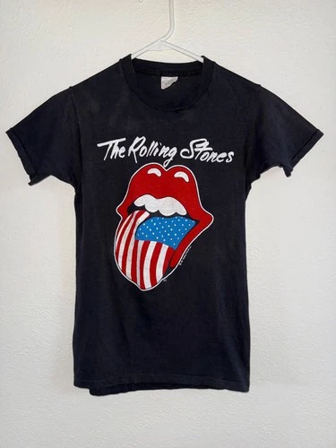 Rolling Stones North American Tour T-Shirt Size 1980s vintage concert t-shirt, vintage, size S, single stitch, B+ condition