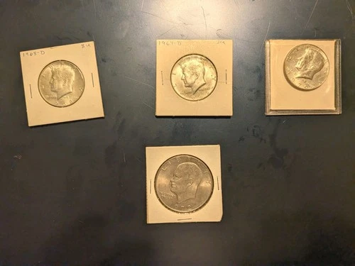 1968 1969 1970 D 40% Silver  Kennedy Half Dollars BU Mint Bonus 72 Ike Dollar