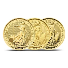 1/4 oz British Royal Mint Britannia Gold Coin (BU, Random)