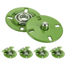 5Pcs Snap Buttons, Metal Invisible Buckle (Green, 18mm)