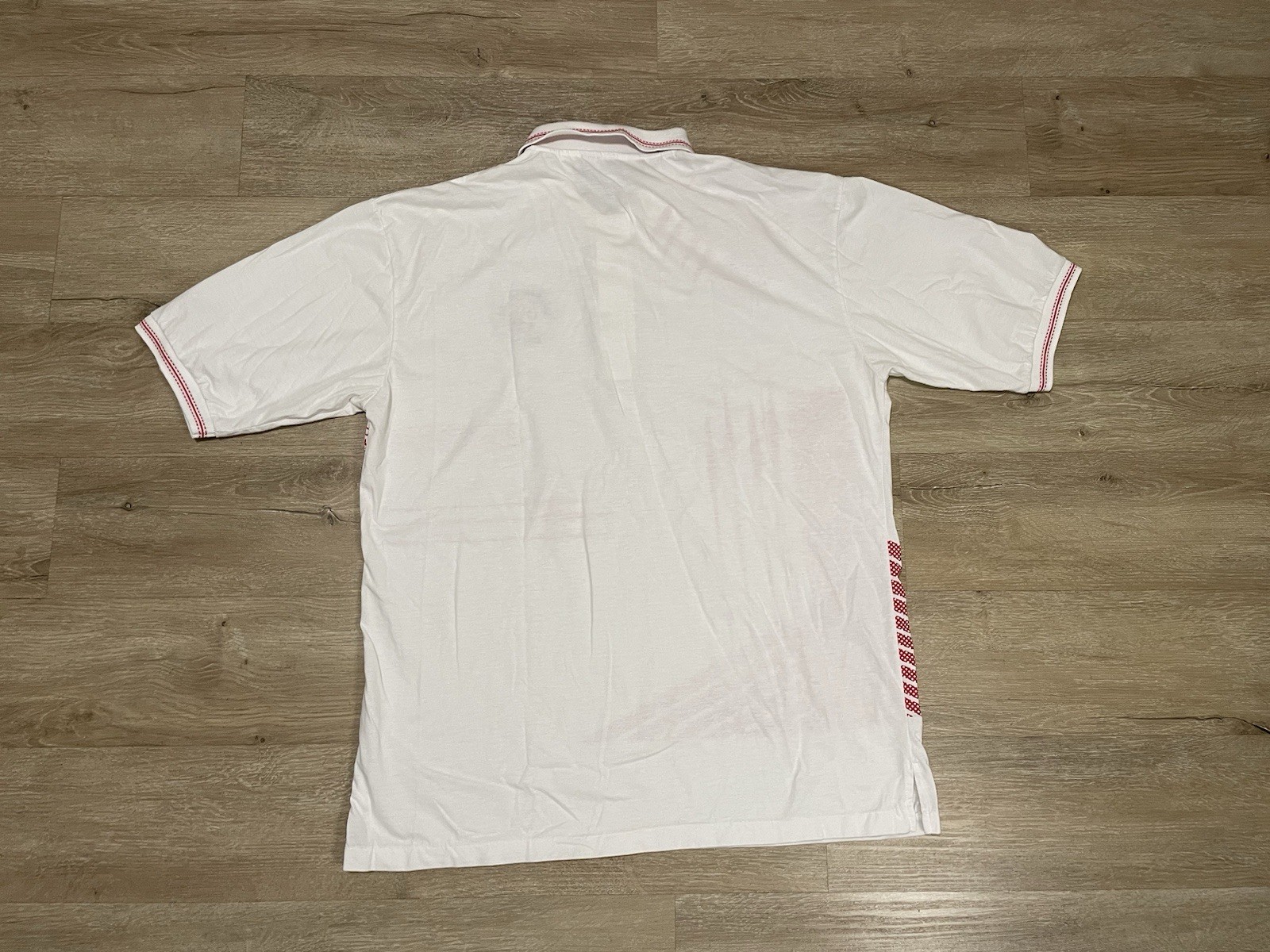 Vintage 70s Nologo Football Polo Shirt Mens XL White Palomar College Retro