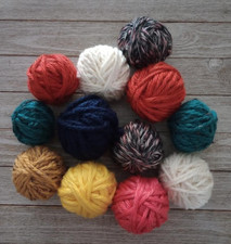 crochet knit yarn bulky misc mixed lot 12pc balls 8.1  total ounce