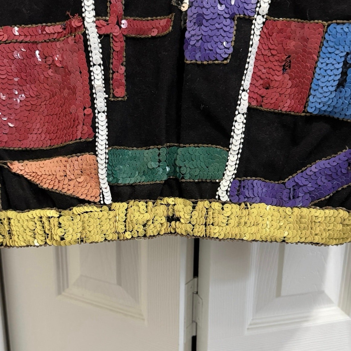 MODI Women's M Sequin Patchwork Denim JacketBoho … - image 8