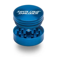 Metal Herb Grinder Knurled Top for Stronger Grip 2-Piece 2.2" (Blue)