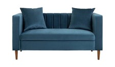 Everly Velvet 2 Seater Sofa - Blue