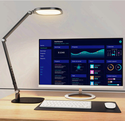 LitONES LED Desk Lamp Dimmable 3 Color 10 Brightness Swing Arm Metal Light