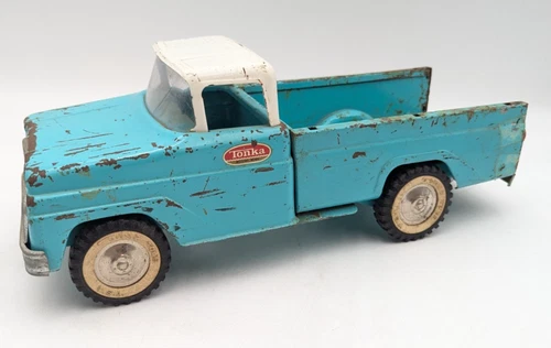 Vintage 1960’s Tonka Pressed Steel Fleetside Turquoise Pickup Truck Parts/Resto