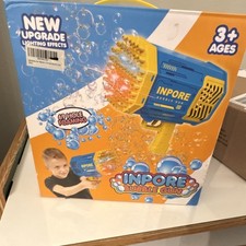INPORE Rocket Bubble Gun 69 Hole Foaming Toy with Lighting Effects for Ages 3