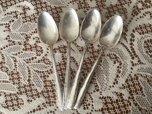 4 Gorham Camellia Sterling Silver Teaspoons Spoons Scrap Or Not 105.1g
