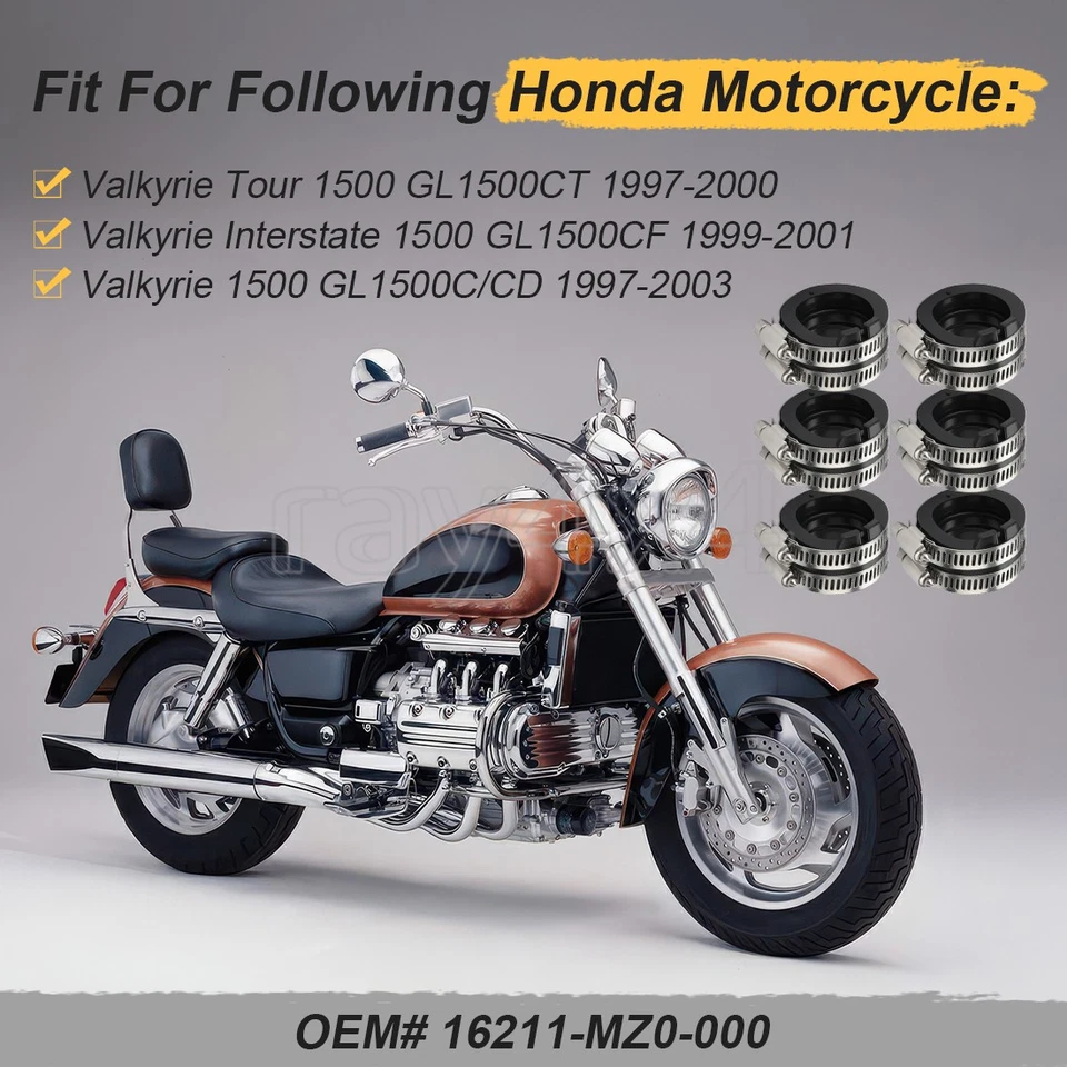 Carburetor Intake Boots Carb Holders 16211-MZ0-000 For Honda Valkyrie 1500 97-03 - Image 2 of 4