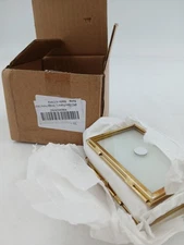 Hinged Floating Glass Picture Frame Brass Gold Double Photo Frame with Chain