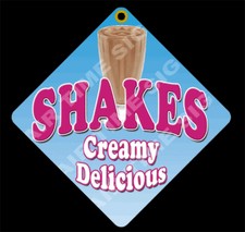 MILKSHAKES Diamond Concession Sign - Trailer,Restaurant 12" x 12" 2 sided
