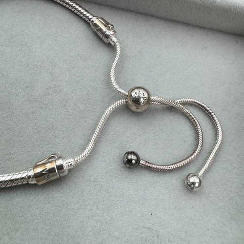 Authentic PANDORA Bracelet Adjustable Disney Mickey Minnie Used Japan 1225 30 - Picture 9 of 12