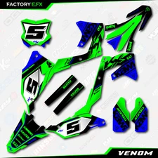 Green & Blue Venom Graphics Kit fits 19-23 Kawasaki KXF450 KX450 Plate KX450F