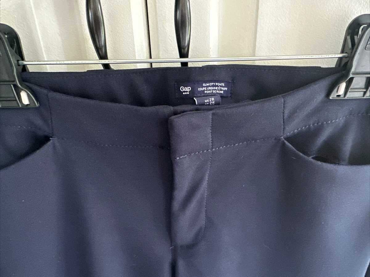 Pre O Gap Navy Blue Slim City Ponte Pants Sz 2R eBay