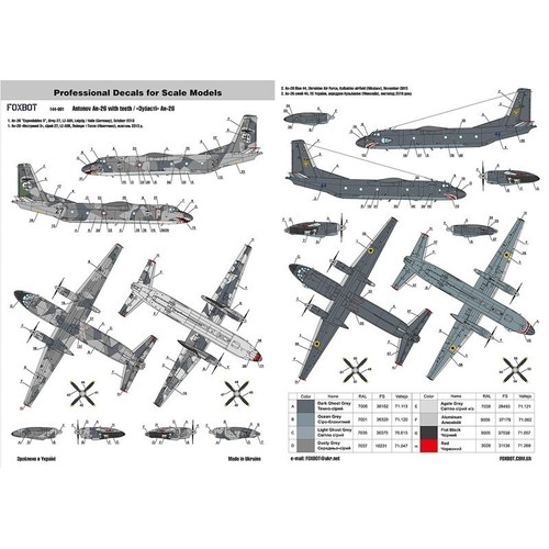 FOXBOT 144-001 Scale 1:144 Decal Antonov AN-26 with Teeth - Picture 23 of 24