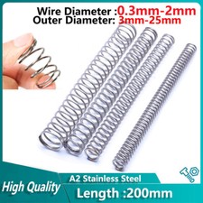 200mm Length Compression Springs Stainless Steel Wire Dia 0.3mm-2mm Small Spring