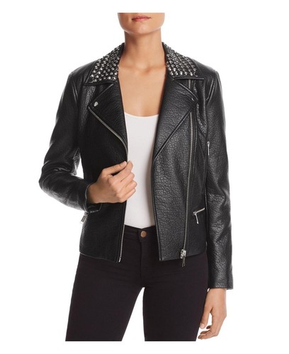 Michael Kors Studded Faux Leather Moto 