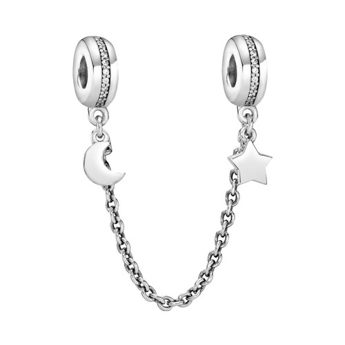 YWN Frauen Charm DIY CZ Damen Sicherheitskette 925 Sterling Silber für Armband - Bild 5 von 11