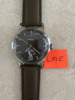 Timex Peanuts Marlin Beagle Scout Watch 40mm Leather Strap Automatic REDUCED!