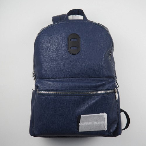 Calvin Klein Laptop Backpack Carry Bag Blue Vegan Pebble Leather RRP$269 NWT - 第 5/14 張圖片