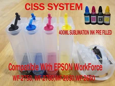 CISS Continuous Ink System Compatible with Epson WF2750,WF2760,SUBLIMATION INK,