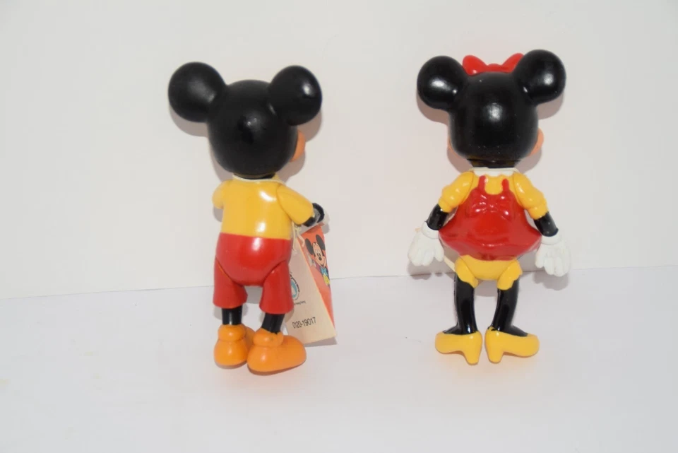 Walt Disney Микки и Минни-Маус пластиковые фигурки 5,5» Гонконг винтажный с ярлыками - Изображение 3 из 4