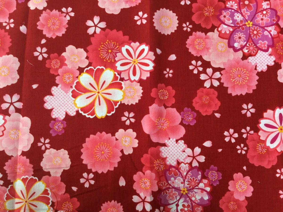 Japanese Kimono pattern fabric very cute cotton 100 A set of 6 20