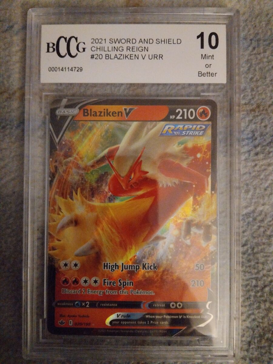 2021 Pokemon Chilling Reign Holo Blaziken V #020 Graded 10 2021 Pokemon Chilling Reign Holo Blaziken V #020 Graded 10
