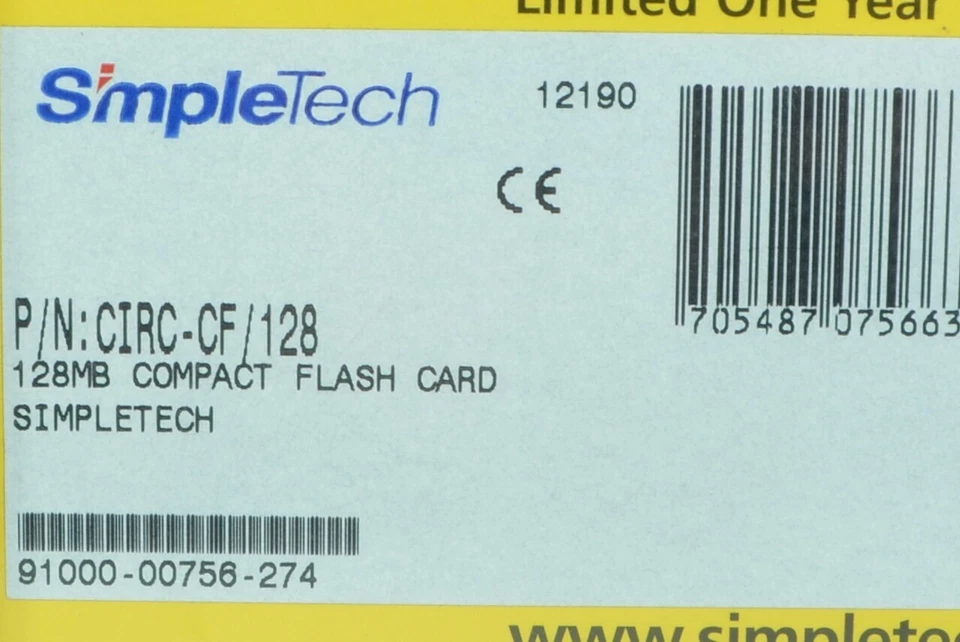 SimpleTech 128MB Compact Flash Card CF/128 NOS Sealed - Image 4 of 4