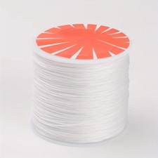 1Roll Round Waxed Polyester Cords Twisted Cord White 0.5mm