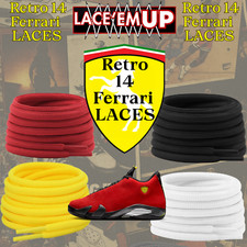 Retro 14 Ferrarii Shoe Laces Premium, Retro 14 Challenge Red Oval Laces-AJ14