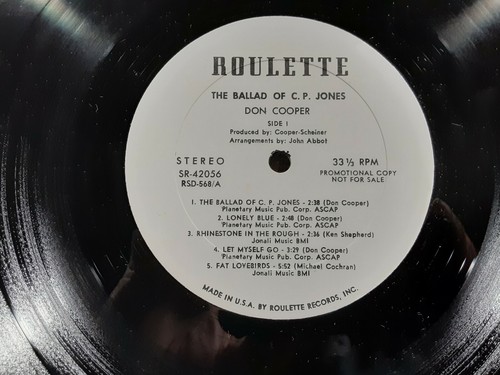 Don Cooper - "The Ballad of C P Jones" - Roulette - SR-42056 - 1971 - VG - Bild 4 von 5