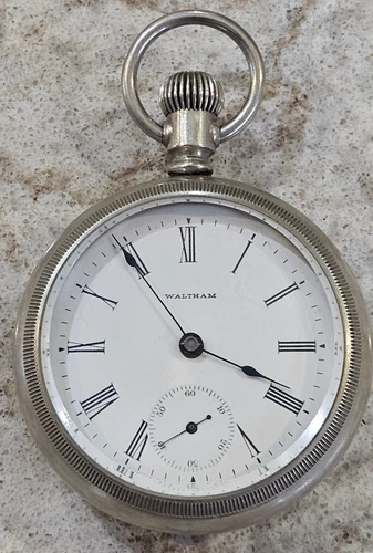Vintage 1883 WALTHAM Size 18s w/ 7j Grade: Sterling, circa 1898 marked Case, Wow