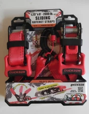 Erickson Manufacturing 1-1/4" X 8 Ft Sliding Ratchet Straps - Pack of 2 Straps