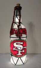 San Francisco 49ers Ins Wine Bottle Lamp Hand Painted Stained- look