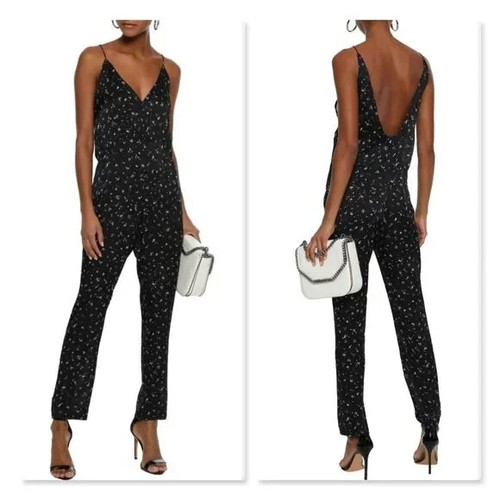 IRO Bemera Silk Sleeveless Floral Jumpsuit Black and White, UK 8 EU 36 – £420 - Picture 2 of 2