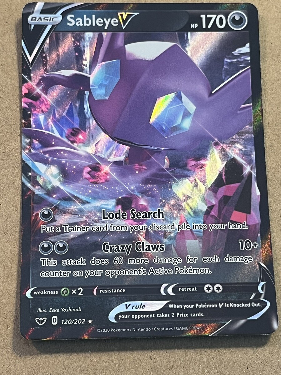 2020 POKEMON - SABLEYE V - SWORD & SHIELD HOLO 120/202 | eBay UK 2020 POKEMON - SABLEYE V - SWORD & SHIELD HOLO 120/202 | eBay UK