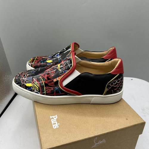Christian Louboutin US 6,5 EUR 36,5 Masteralta graffiti slip-on nero con scatola - Foto 4 di 10