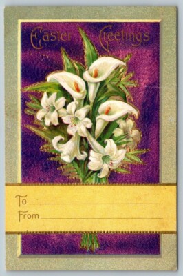 Easter Greetings   Embossed   Postcard