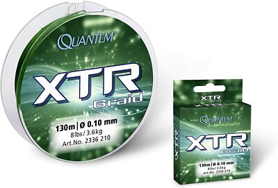 Quantum geflochtene Angelschnur 0,17mm XTR Braid 130m 9,1/kg 20lbs grün 2336217-