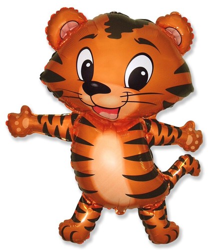 8 Tiger Jungle balloons Lot Green Mylar Foil Baby Toddler party decorations Zoo - Picture 2 of 5