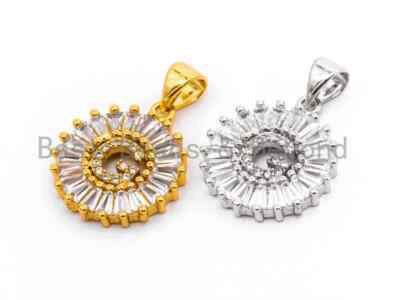 CZ Micro Pave Initial Letter G Charm/Pendent Beads,Cubic Zirconia Pave Alphabet