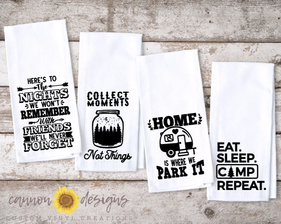 3 Camping Dish Towels Set Cotton Kitchen Towel for Travel Trailer RV  Dishtowels