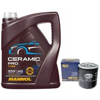 MotoröL Set 10W-40 Mannol 5 Liter + ÖLfilter SM 124 FüR Honda Mazda Opel Rover
