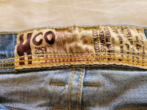 Jeans H co Hollister? Jeans denim YK2 vintage donna/jrs S 9 corto 25" cucitura interna - Foto 2 di 7