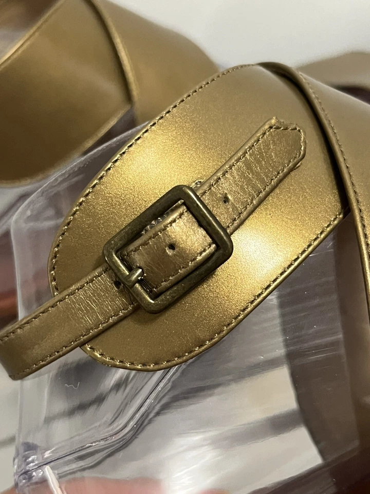 Anne Klein New York Bronze All Leather Sandals 8.5  - Image 2 of 4